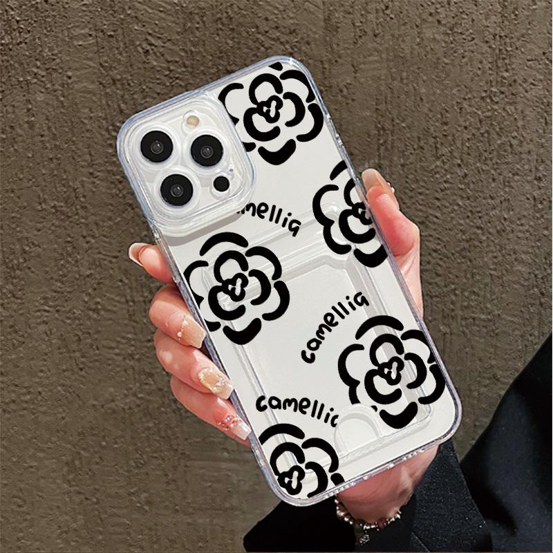 Card Slot Holder Silicone Wallet Pocket Case For Xiaomi Redmi Note 12 13 Honor 200 Smart Oppo A18 A38 A58 Samsung S23 S24 S25 Cover Clear Phone Bumper
