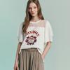 MAXZA Lace Block Emblem PrinT T shirT zc06qT029on
