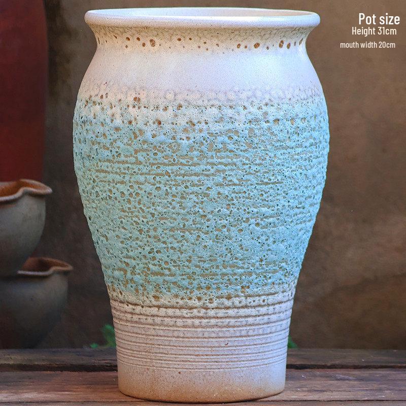 Coarse Ceramic Succulent Pot with Orchid Design – Old Tree Jade Pendant Style