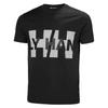 Helly Hansen Core Graphic 2.0 Logo T-Shirt, Quick-Drying, UV Protection, Unisex, Black (JP, Alphabet, L, Black) [Parallel Import]