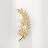 Luxury Japanese Wheat Ear Freshwater Pearl & Zircon Brooch Pin