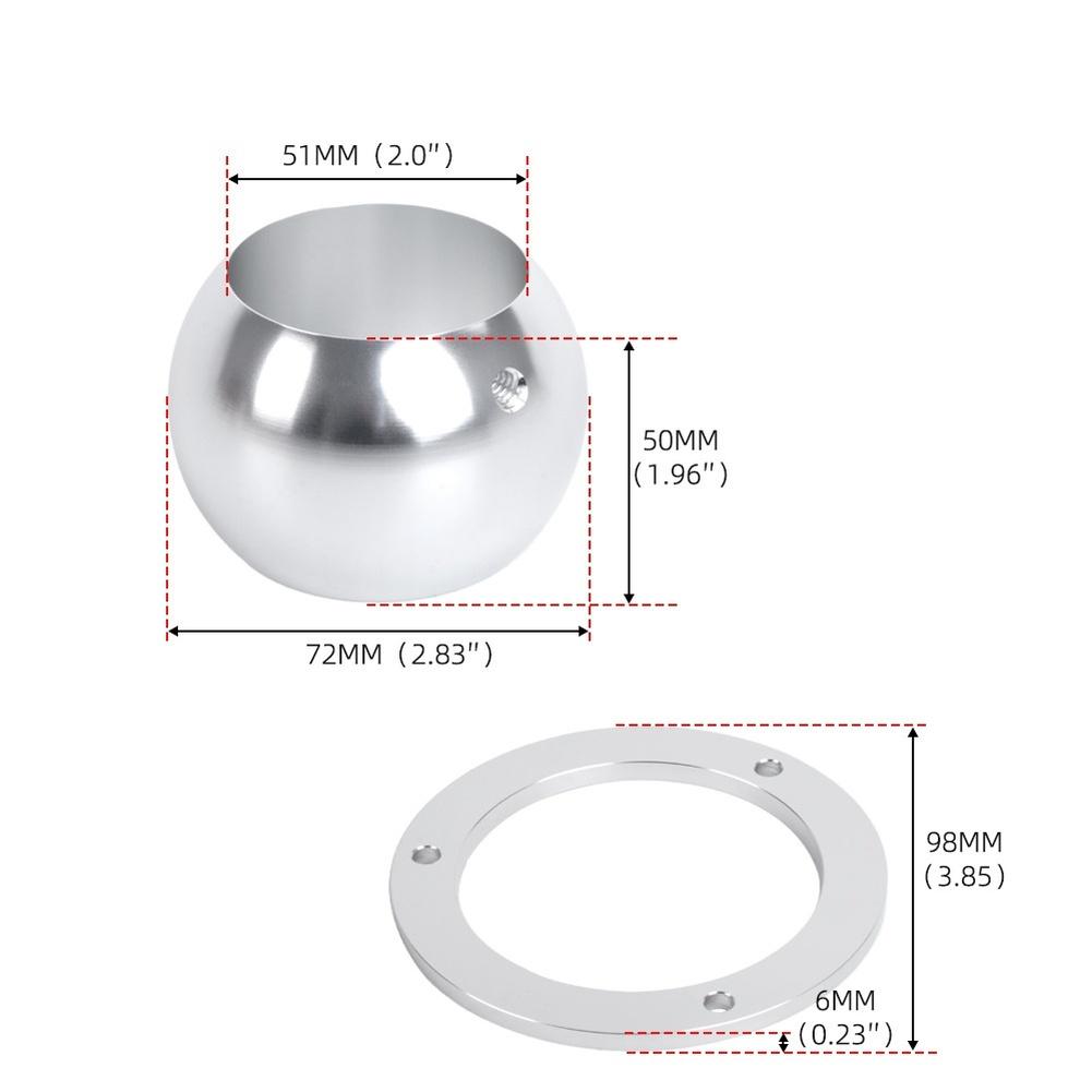 2 Inch Swivel Base Floor Mount for Car Steering Shaft Rotating Ball Joint Aluminum Alloy 360 Rotation Install Fitment