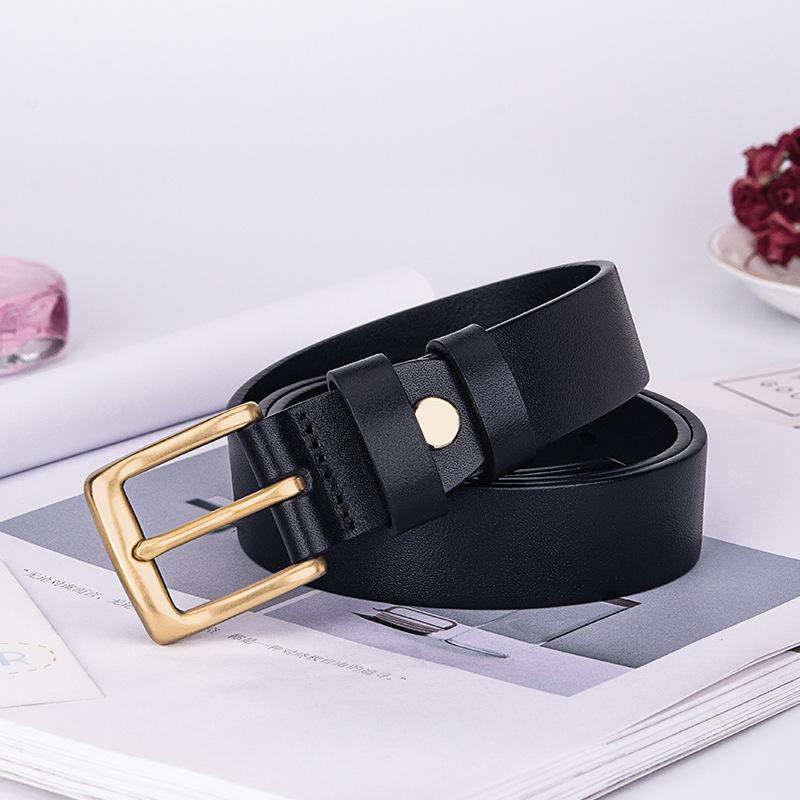 

Новый европейский и американский ремень с медной пряжкой-пином, ремень из юфти, первый слой коровьей кожи, чистая коровья кожа, тонкий ремень