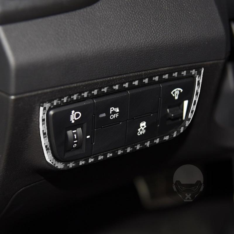 Carbon Fiber Headlight Switch Control Panel Cover Decorative Car Interior Accessories Sticker For Hyundai Veloster 2012-2017
