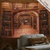 2D Antique Bookcase Corridor Backdrop for Book Lovers & Dark Aesthetic Photography