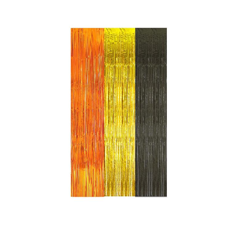 Color-Block Tinsel Curtain 1x2m - Festive Background for Christmas, Halloween, and Birthdays