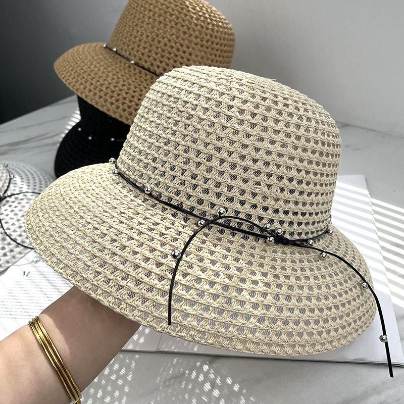 New Dayan Spring and Summer Sunscreen Beach Sun Hat Ladies Papyrus Woven Straw Hat Fisherman Hat Sun Hat