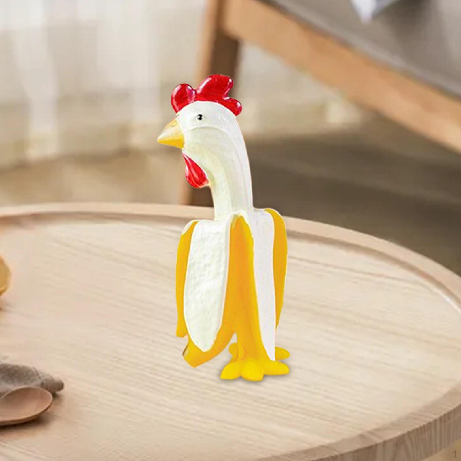 

Chicken Statues Hen Sculptures Ornament Resin Figurines for Garden Living Room Wedding Wine Cabinet 3.7x4x7.15cm_White Yellow
