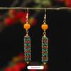 Retro Exotic Style Nepalese Earrings Tibetan Niche Design Personalized Long Earrings Simple Earrings Women