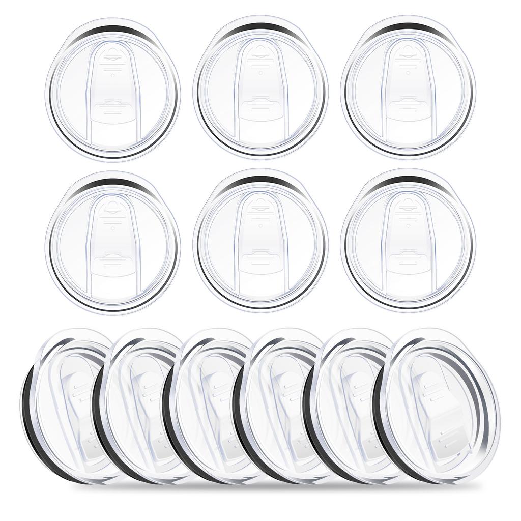 6/12Pcs 20oz Clear Skinny Tumbler Lids Plastic Leak-proof Tumbler Replacement Lids  Spill Proof Splash Skinny Tumbler Covers