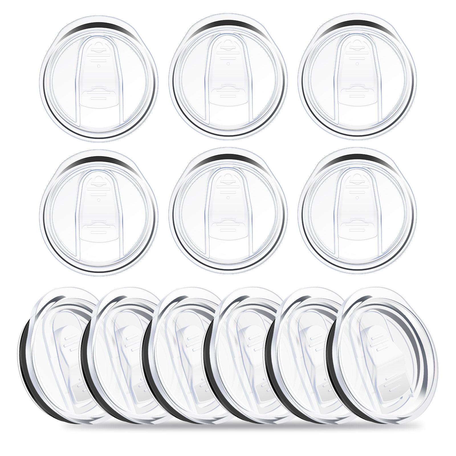 

12Pcs Skinny Replacement Lids 20 oz Tumbler Lids Spill Proof Splash Resistant Tumbler Lids Clear Cup Covers for 2.7 Inches Mouth