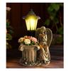 Resin Angel & Fairy Solar Garden Statue, Illuminated Flower Pot Ornament for Outdoor Yard Decor
