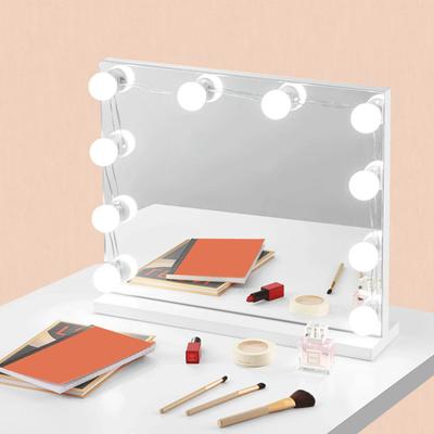 1 ensemble de lumière de maquillage auto-adhésive lumière uniforme ABS 9 niveaux de luminosité bricolage LED lampe de remplissage de miroir de vanité pour la maison