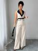 Autumn Chic Elegant Camisole High-Rise Straight Leg Pants Women's Set Women's Suit Vest Set