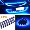 8pcs 30cm Blue LED SMD Light Strip 12V Waterproof Lamp Car Grille Accessories