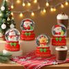Yousheng 4.5/6.5CM Christmas Glowing Faux Crystal Ball Ornament LED Light-up Santa Claus Figurine Inside Clear Sphere Holiday Party Home Office