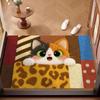 Cute Black Cat Shaped Decor Rug Soft Plush Non-Slip Backing Fuzzy Floor Mat for Kids Room Bedside Home Decoration