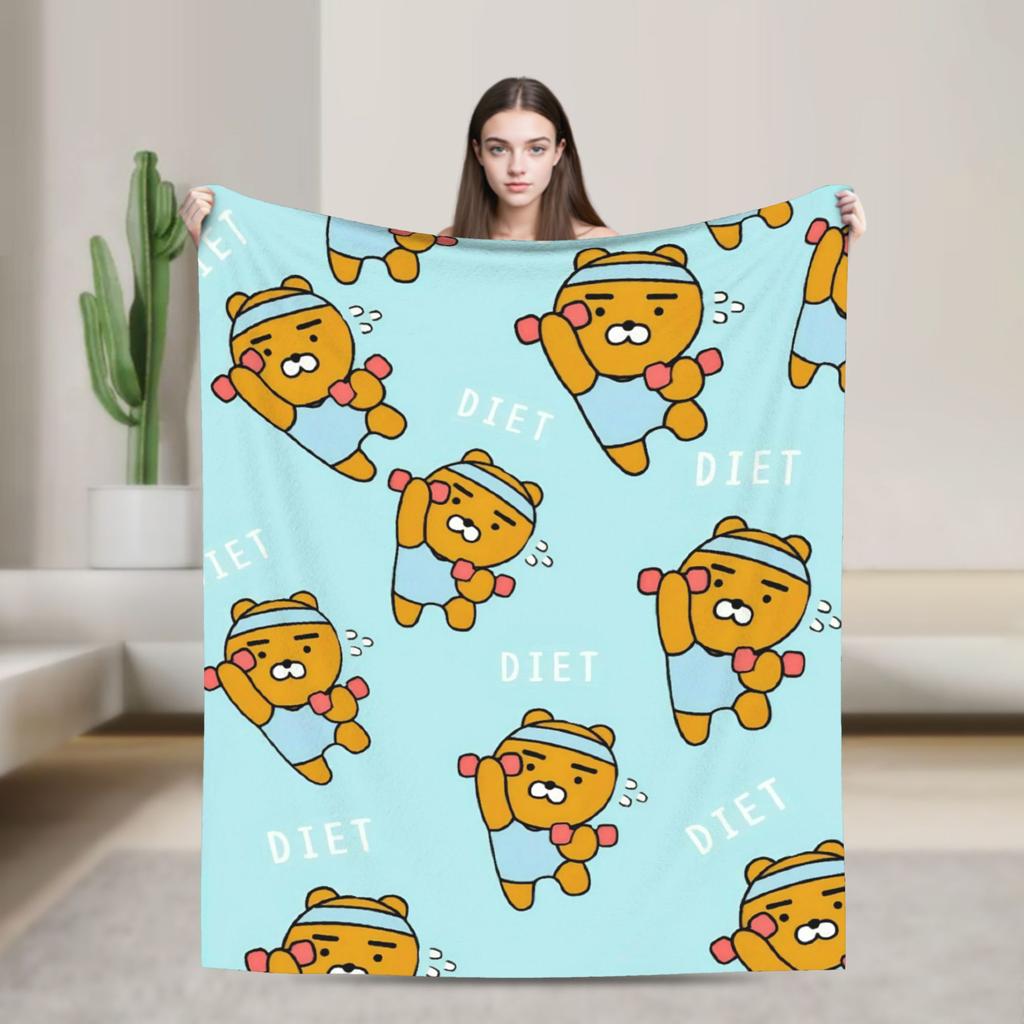 K-Kakaos F-Friends Ryan Blanket Super Soft Fashion Plush Bedding Throws For Outdoor Travel Office Flannel Bedspread Bed Cover