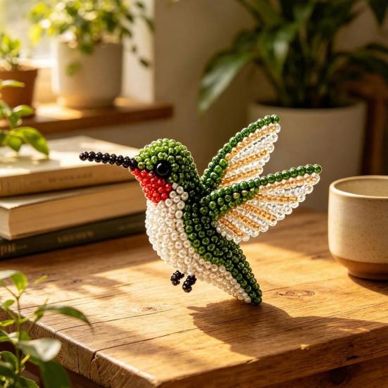 Kit de Broderie cu Mărgele Pasăre DIY, Kit de Meșteșug cu Mărgele Animale 3D, cu Accesorii Colorate cu Mărgele, Proiect Drăguț de Meșteșug cu Pasăre din Mărgele pentru Adulți și Adolescenți Cadou Creativ