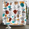 Tenda da doccia arcobaleno vintage anni '70 senza cornice, Fungo Luna Hippie Fiore Sole Luna Farfalla Botanico Vintage, Arredamento Bagno