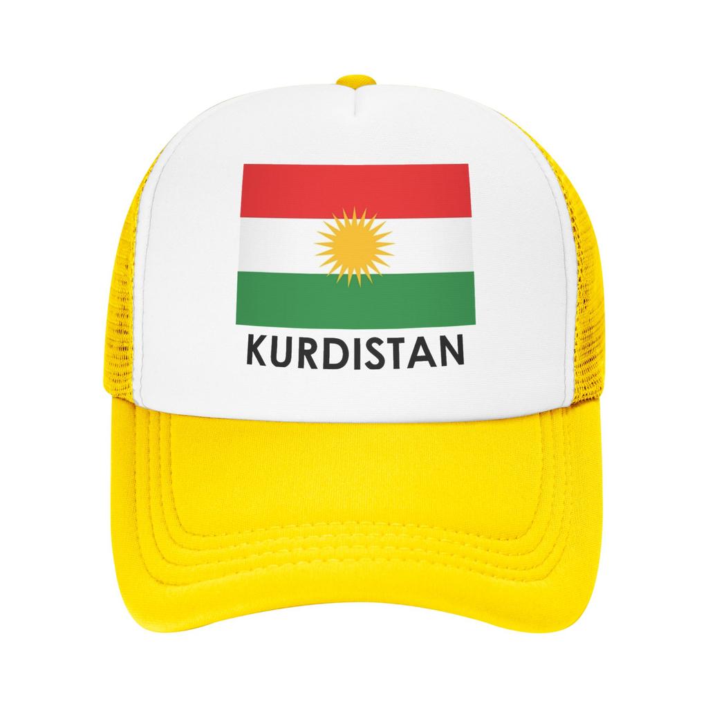 Kurdistan Flag Mesh Baseball Cap Unisex Women Sport Sun Hats  Dad Hat Adjustable Polyester Golf Hats High Quality Trucker Hat