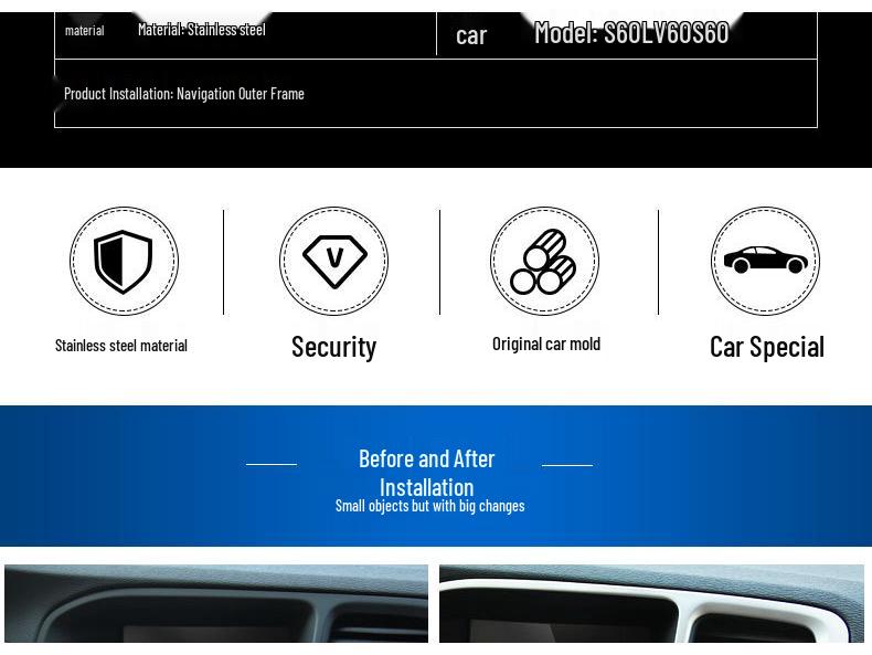 Volvo S60L/S60/V60 Navigation Decoration Frame Interior Accessory