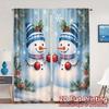 2pcs,Curtains Cute Snowmen Christmas Scene (2) Fashionable Modern Curtains 100% Polyester Curtains Art Deco Festive Ldeal for