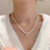 Minimalist Pearl Heart Zircon Pendant Necklace for Women