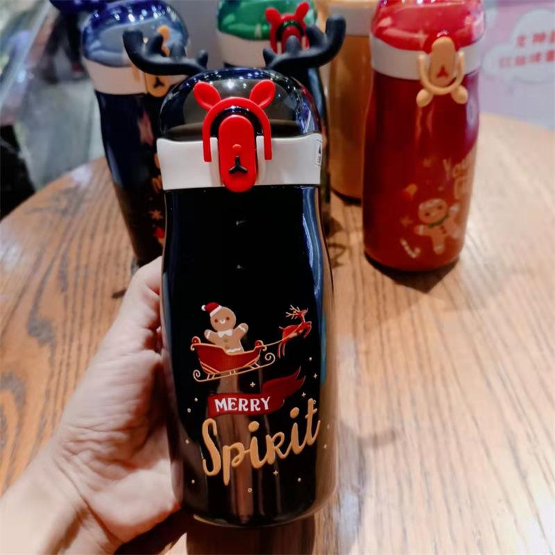 300ML Cartoon Thermos Cup Bottle Stainless Steel Vacuum Flasks Thermo Cup Coffee Tea Travel Thermocup For New Years Gift