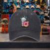 Cute Donut Drink Baseball Cap Washed Denim Adjustable Vintage Snapback Hat for Unisex