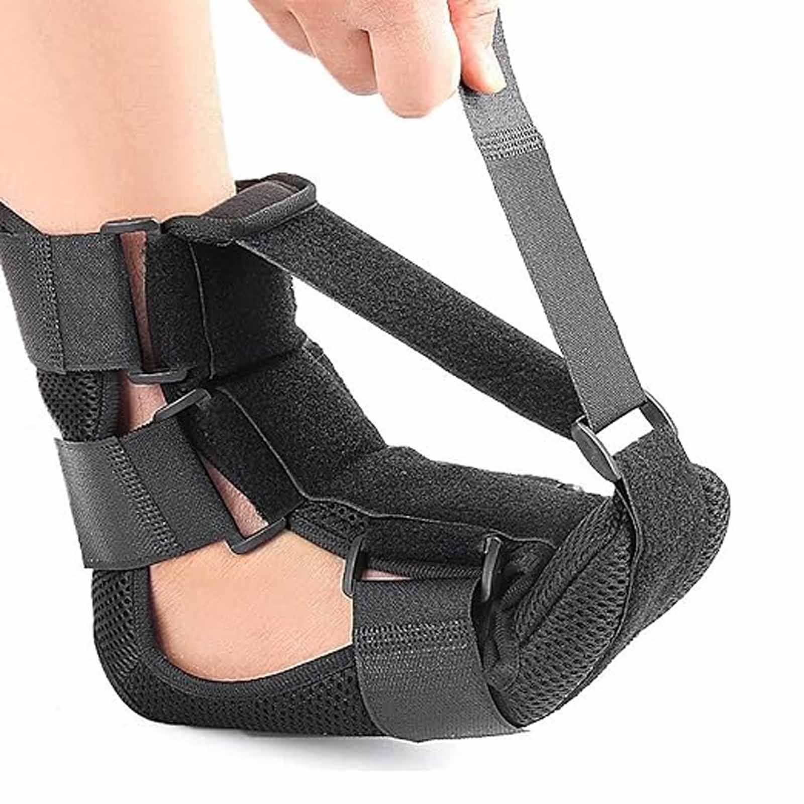 

Unisex Plantar Fasciitis Relief Socks - Adjustable Night Splint & Foot Drop Brace - Achilles Tendonitis Relief Sleeping Boot S чорний