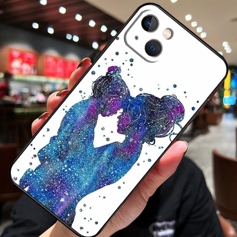 Beautiful Mother Daughter Son For iPhone 12 11 14 13 Pro Max Mini XS Max XR X SE 2020 6S 7 8 Plus Case Phone Back Cover