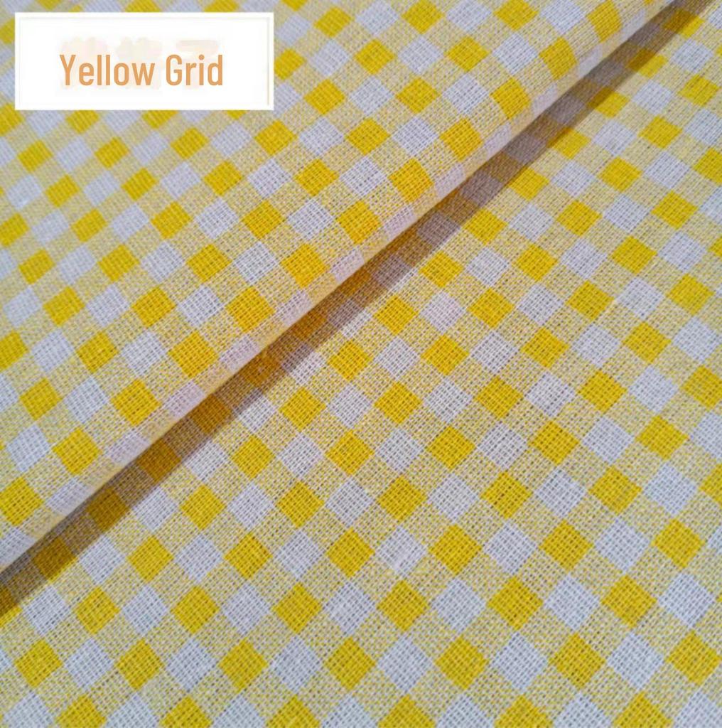 Floral Plaid Cotton-Linen Fabric for Tablecloths, Curtains, Sofas, and DIY Projects