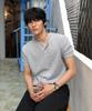 Dei Crop Ribbed Short Sleeve Henley Neck T-Shirt_5 Color