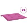 Garden Chair Cushion Set 4 Pcs Pink 50x50x4 Cm Fabric