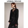 UR Women's V-Neck Ruffle Bell Sleeve Knit Top