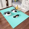 Cute Cartoon Face on Aqua Background suitable as a non-slip mat for the living room or bedroom sofa