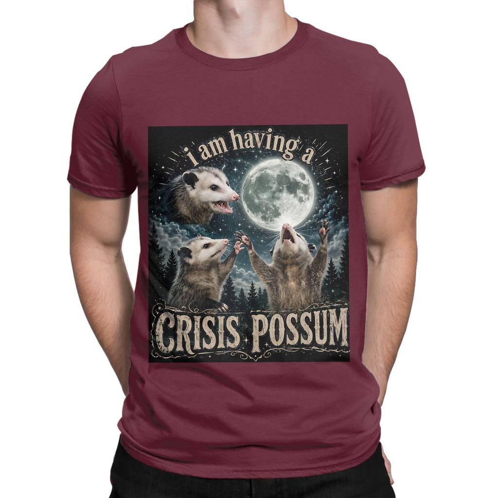 I am having a crisis possum Funny 100 Cotton TShirt Possum Tops Tees For Unisex