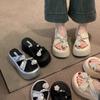 Small height-increasing cool slippers for women's summer wear, new models with skirts, beautiful sets of toe rhinestone platform sandals