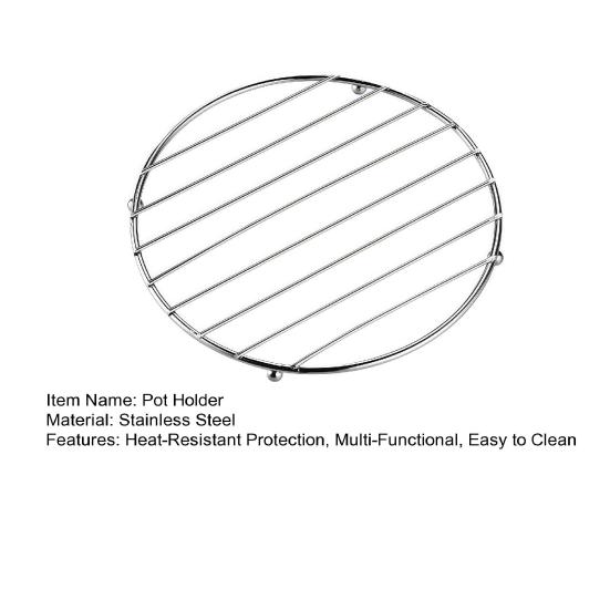 Thickened Stainless Steel Trivet with Non-Slip Feet Heat-Resistant Pot Mat for Hot Dishes Pans Bowls Rust-Proof Essential Kitchen Protector for Table