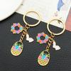 Chinese Cartoon Mid-Autumn Festival Bunny Egg Basket Keychain - Creative Holiday Pendant