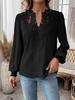 2025 Women's Fashion Lace V-Neck Long Sleeve Blouse