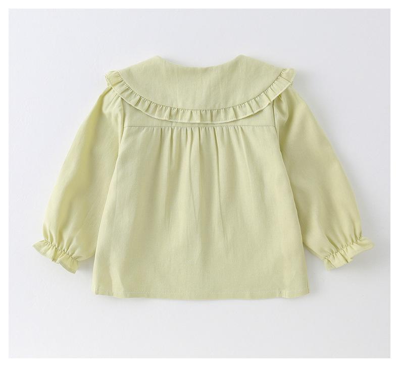 2026 Girls' Long Sleeve Doll Collar Shirt for Autumn and Spring