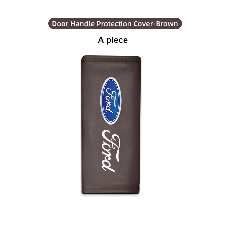 Leather Car Door Handle Protection Sleeve Anti Stick Interior Accessory For Ford Fiesta Ranger Mondeo Escape Ecosport Fusion