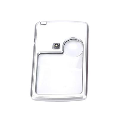 Ultra-Thin Card Magnifying Glass LED Light Portable Magnifier Loupe Square 3/6 Times Magnification Reading Magnifier