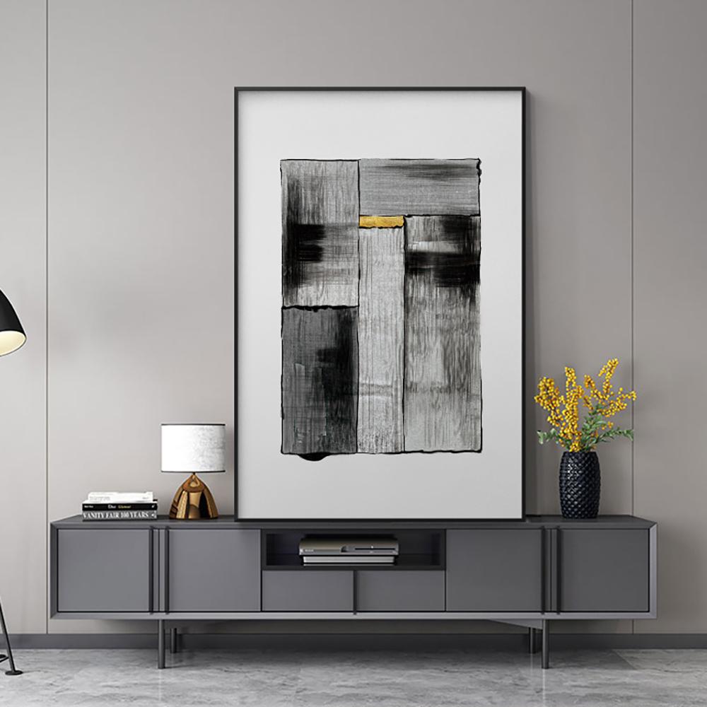 Decor de perete abstract alb-negru Mural în stil nordic minimalist Poster Pictură pe pânză pentru decorarea modernă a pridvorului acasă