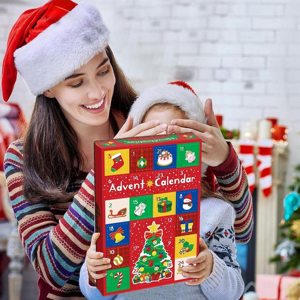 Christmas Countdown Calendars 24-Grid Wrapping Box Advent Countdown Wrapping Calendar For Teens Adults Boys Girls Women Men