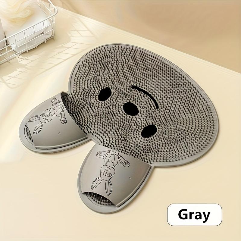 New Foot Scrubbing Machine for Washing Feet and Removing Dead Light Beige, Shower Room Floor Mat Silicone Lazy Foot Washing Scrubber