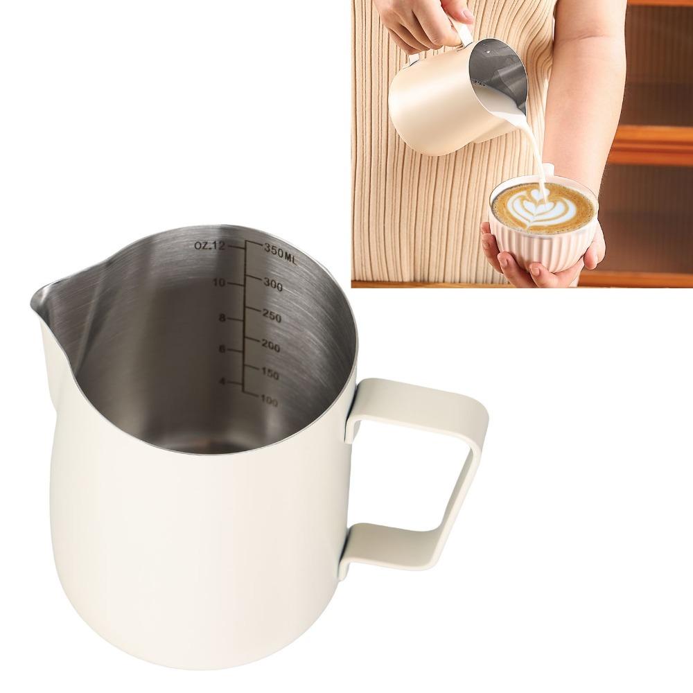 304 Stainless Steel Milk Frothing Pitcher With Scale Latte Art Frothing Cup  Coffee Preparation
