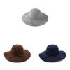Classic Ladies Felt Hat With Big Brim And Bow For Outdoor And Casual Use